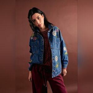 NWOT WTF Madison City Embroidered Jacket By Free People